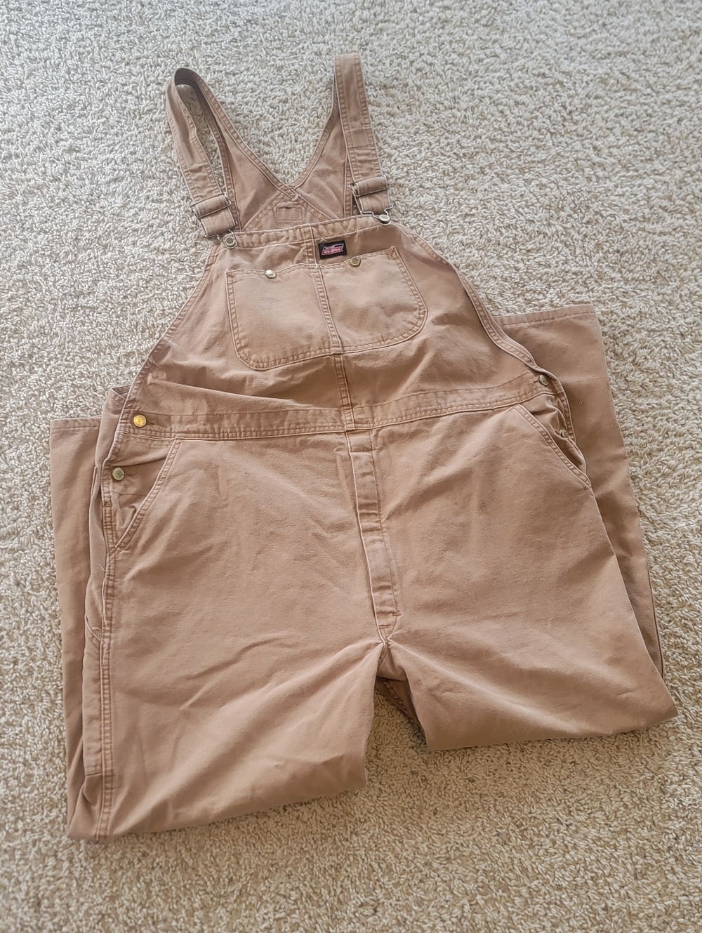 Vintage Dickies Brown Bib Overalls 44x30 Men's Work Wear / Outerwear
